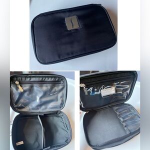2 LEFT!! NWT Sephora Travel Cosmetic Bag Makeup Bag Black Vinyl Case Organizer